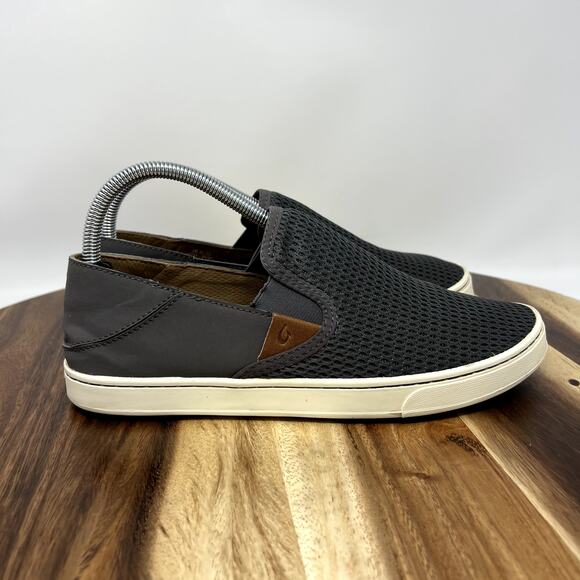 Olukai Women's 9 (EU 39) Pehuea Loafer Slip On Shoes Gray Mesh Casual Sneakers - Picture 1 of 8